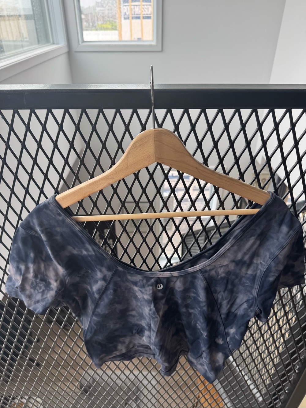 lululemon athletica Navy Tie-Dye Scoop Crop Top
